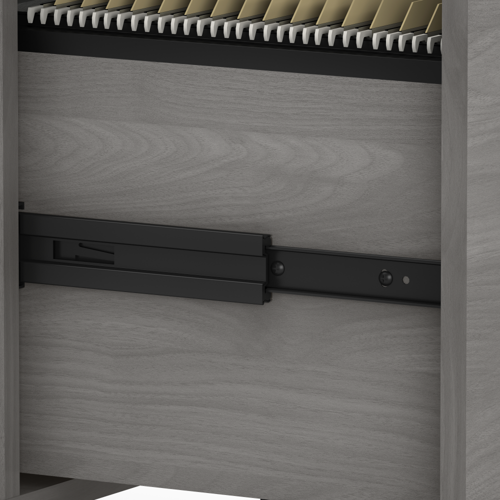 Echo Bow Front Desk and Credenza with Mobile File Cabinet