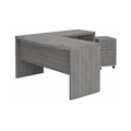 Echo L Shaped Bow Front Desk with Mobile File Cabinet
