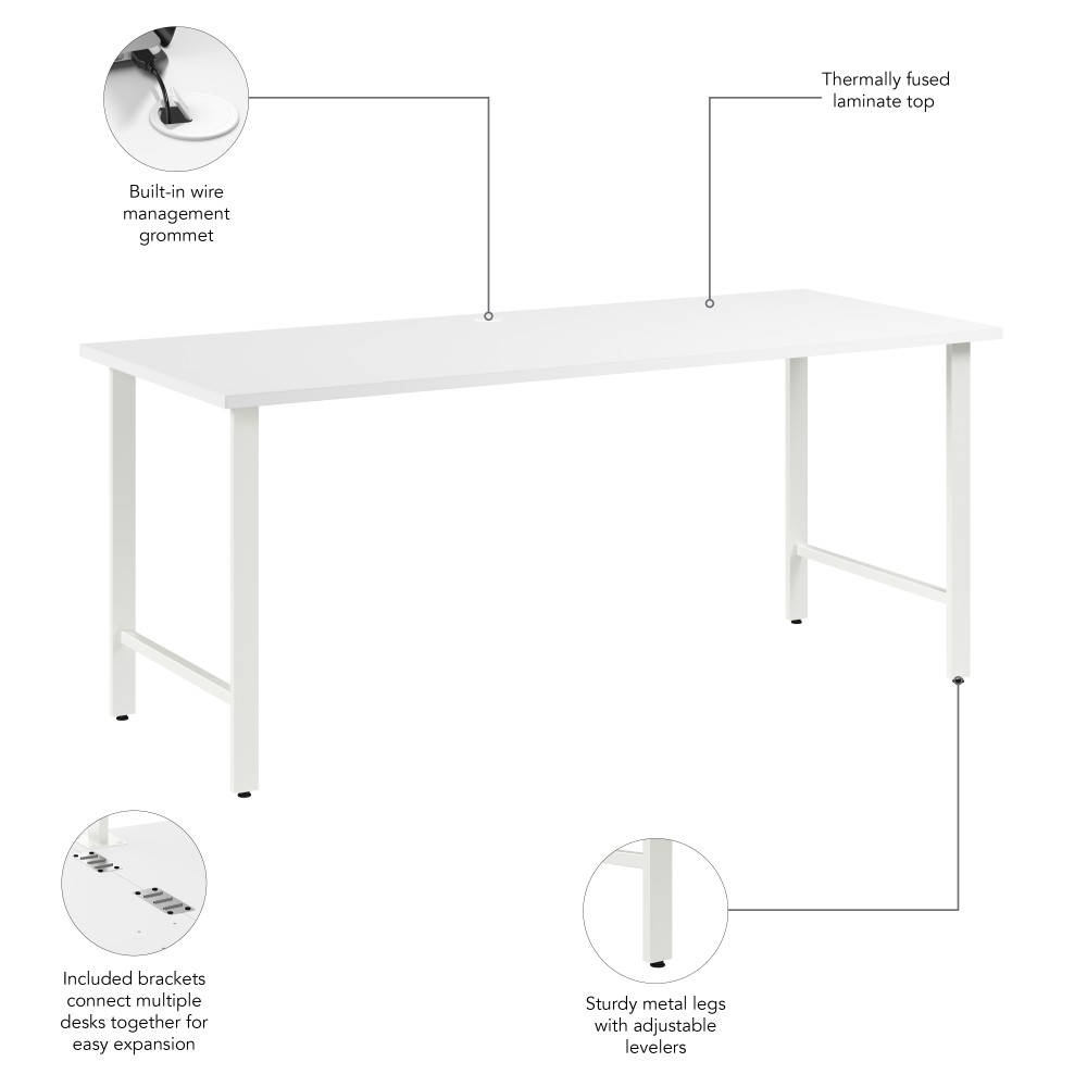 Hustle 72W x 30D Computer Desk with Metal Legs