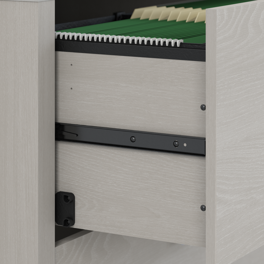 Echo L Shaped Bow Front Desk with Mobile File Cabinet