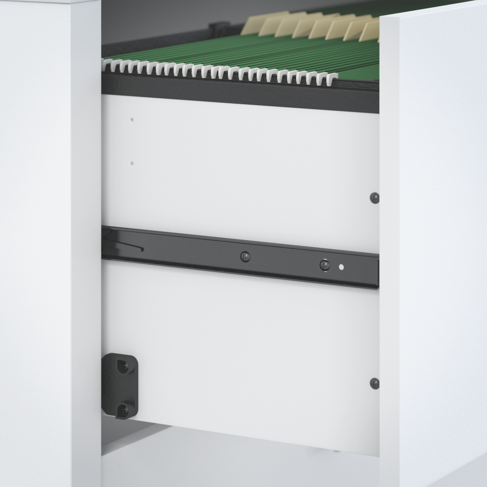 Echo Bow Front Desk and Credenza with Mobile File Cabinet