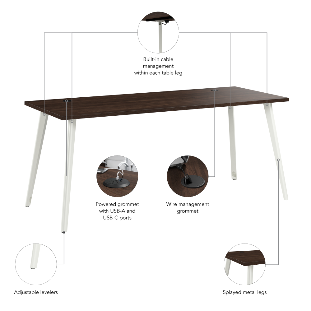 Vista 72W x 30D Computer Desk with Splayed Metal Legs