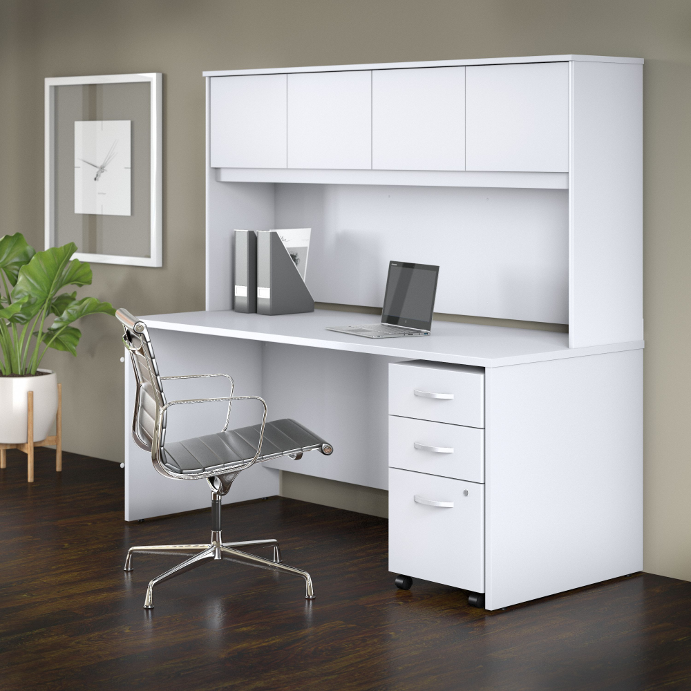 Studio C 72W x 30D Office Desk with Hutch and Mobile File Cabinet