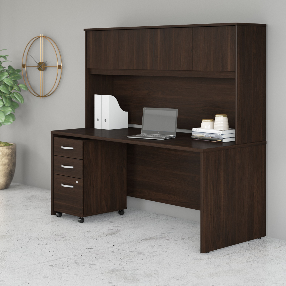 Studio C 72W x 30D Office Desk with Hutch and Mobile File Cabinet