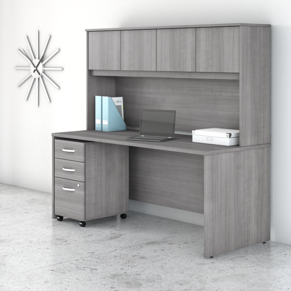 Studio C 72W x 30D Office Desk with Hutch and Mobile File Cabinet