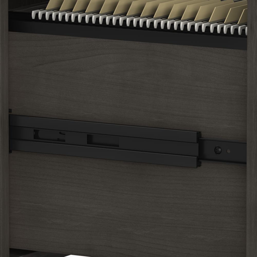 Echo L Shaped Bow Front Desk with Mobile File Cabinet