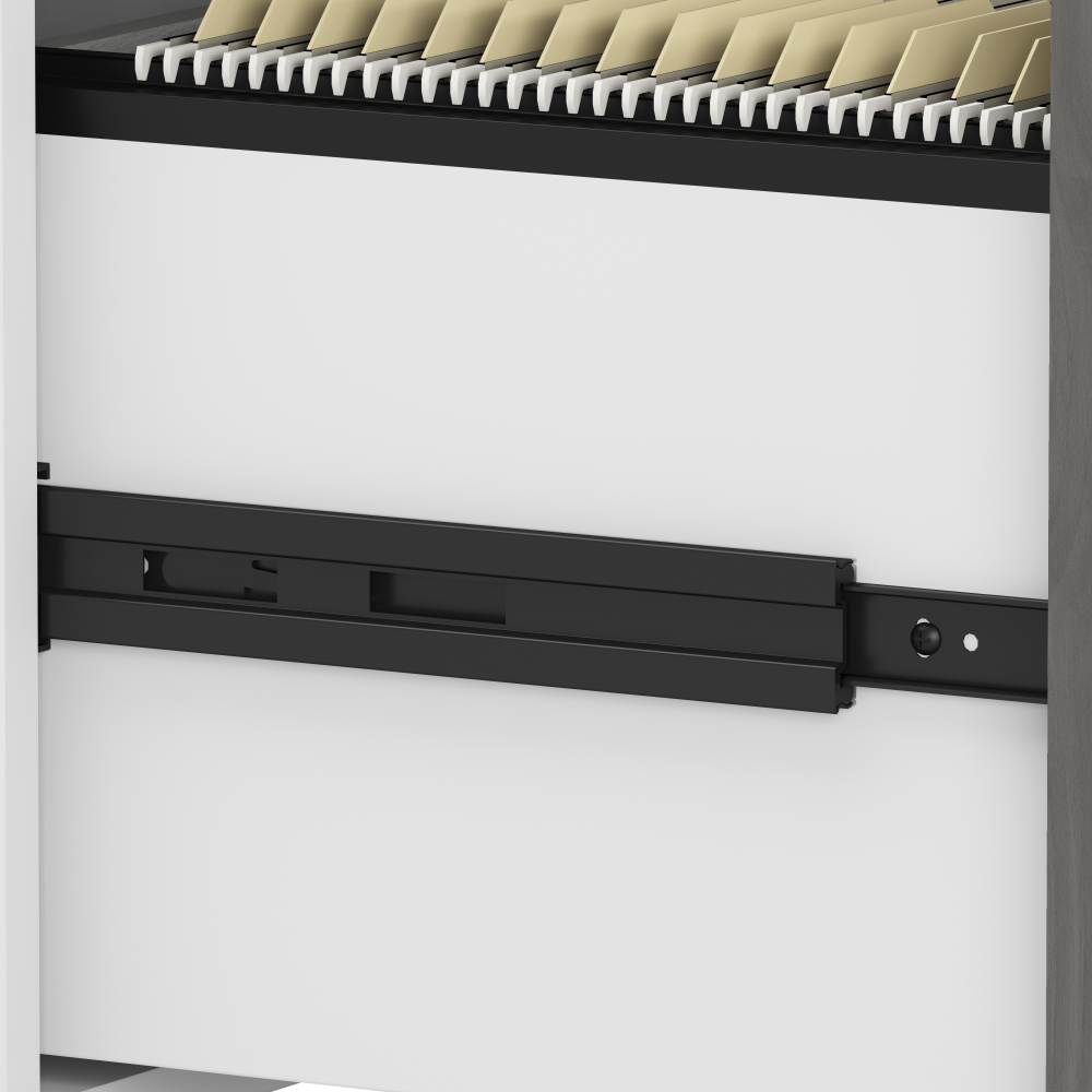 Echo Bow Front Desk and Credenza with Mobile File Cabinet