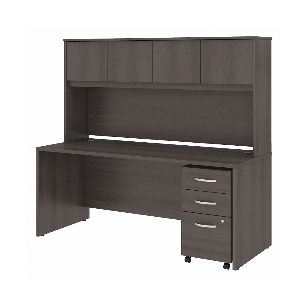 Studio C 72W x 30D Office Desk with Hutch and Mobile File Cabinet