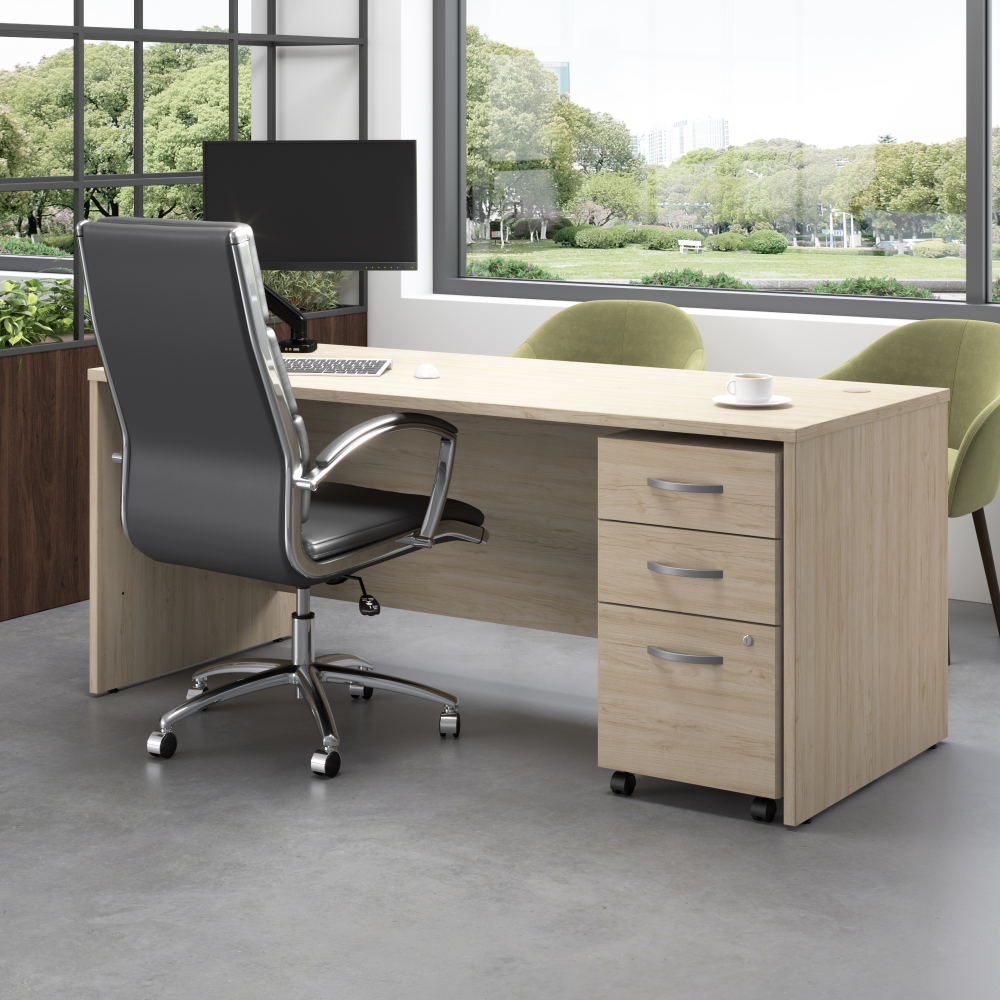 Studio C 72W x 30D Office Desk with Mobile File Cabinet