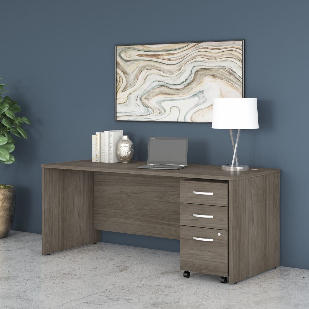 Studio C 72W x 30D Office Desk with Mobile File Cabinet